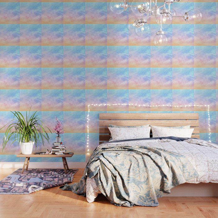 Pastel Rainbow Watercolor Clouds Wallpaper Gallery Image 3