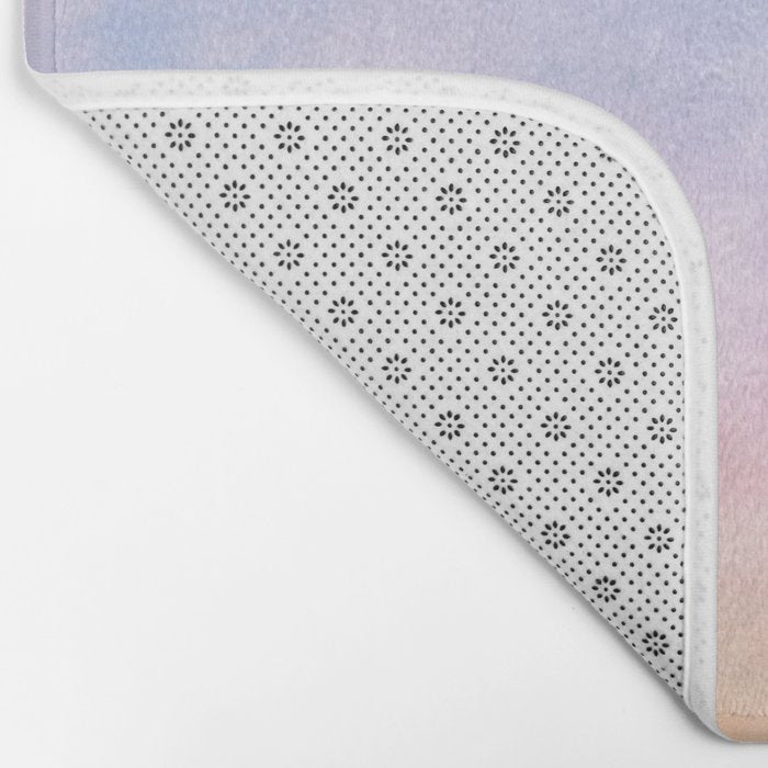 Pastel Rainbow Watercolor Clouds Bath Mat Gallery Image 2
