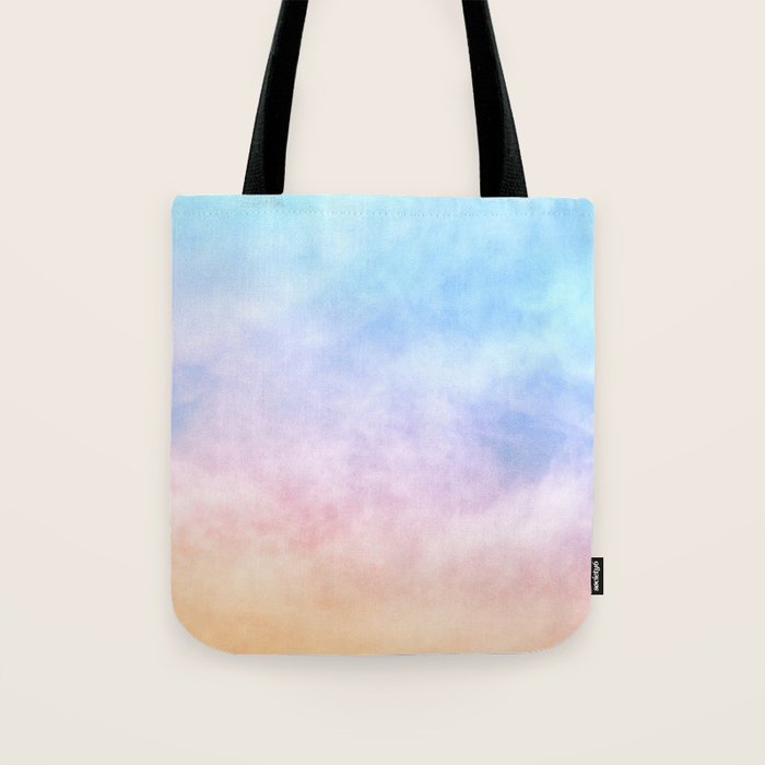 Pastel Rainbow Watercolor Clouds Tote Bag Gallery Image 1