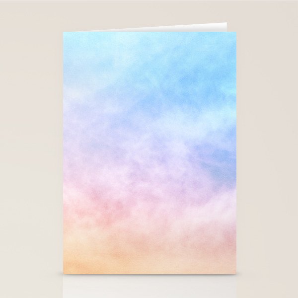 Pastel Rainbow Watercolor Clouds Stationery Card Gallery Image 2