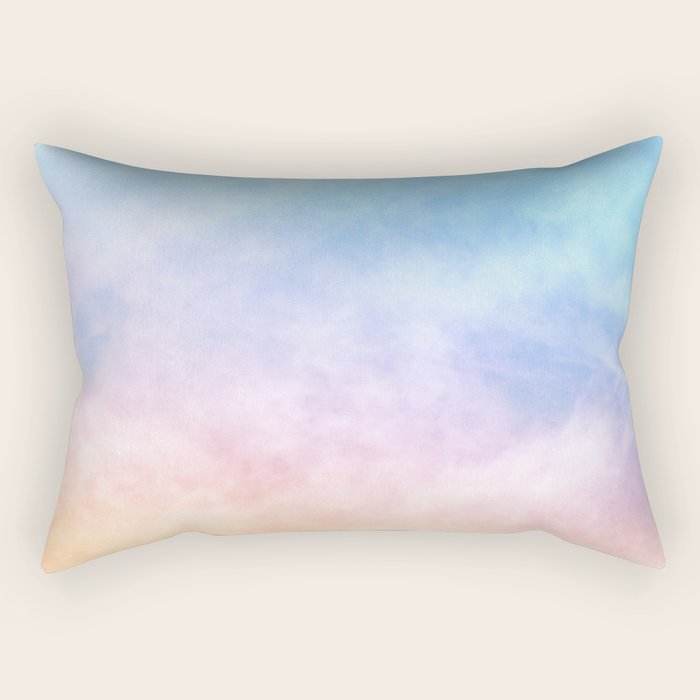 Pastel Rainbow Watercolor Clouds Rectangular Pillow Gallery Image 1
