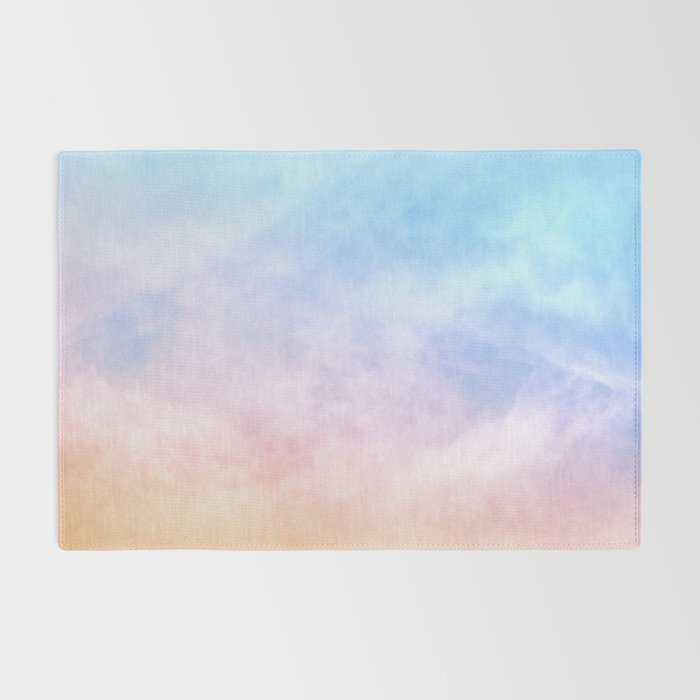 Pastel Rainbow Watercolor Clouds Rug Gallery Image 2