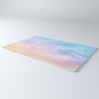 Pastel Rainbow Watercolor Clouds Rug Gallery Image 3
