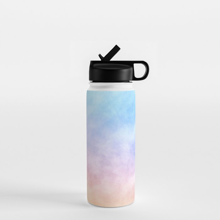 Pastel Rainbow Watercolor Clouds Water Bottle Gallery Image 1