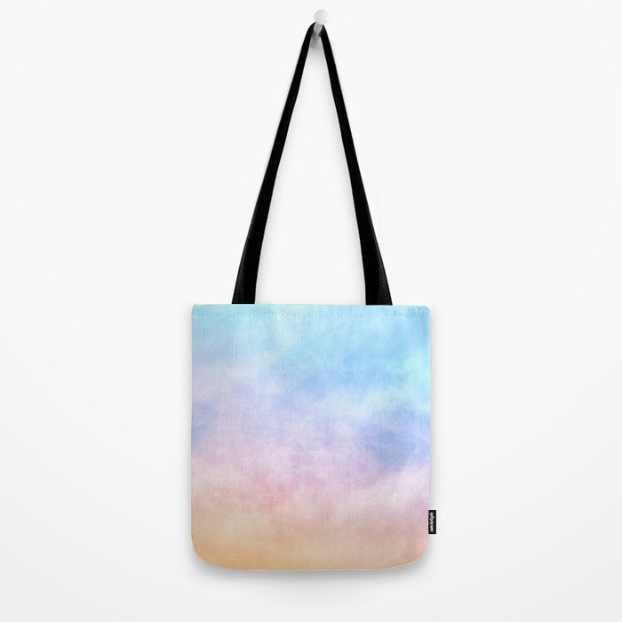 Pastel Rainbow Watercolor Clouds Tote Bag Gallery Image 2