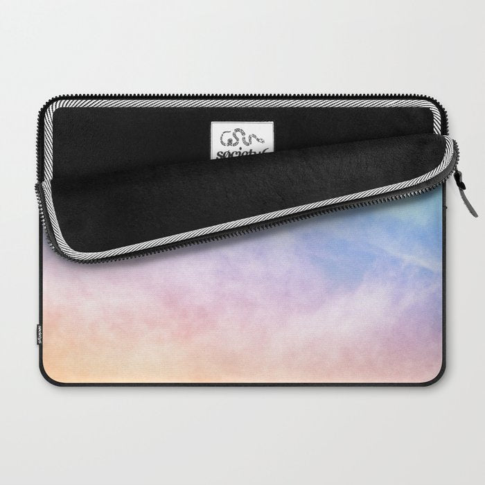 Pastel Rainbow Watercolor Clouds Laptop Sleeve Gallery Image 2