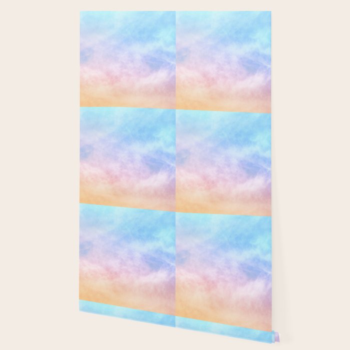 Pastel Rainbow Watercolor Clouds Wallpaper Gallery Image 2