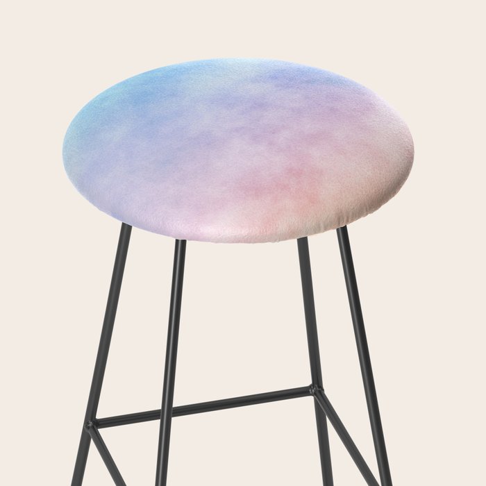Pastel Rainbow Watercolor Clouds Stool Gallery Image 2