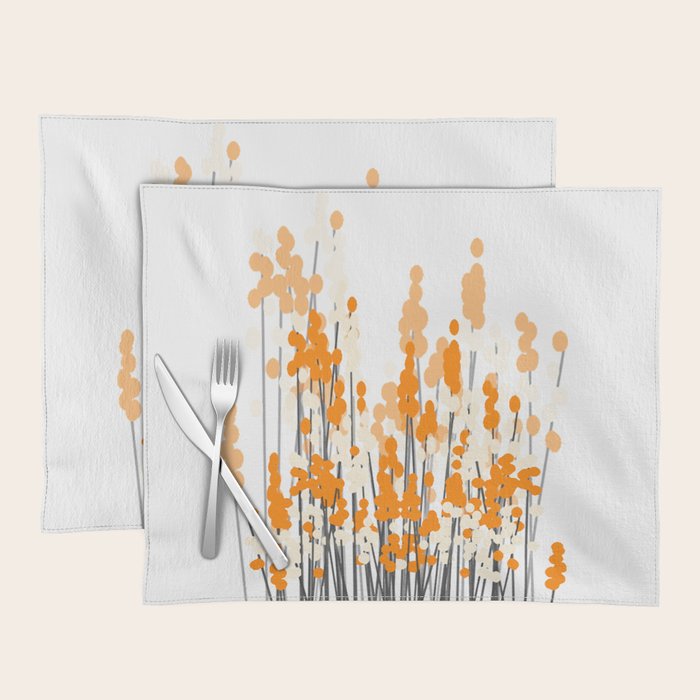 Orange Spring Bouquet on White Background #decor #society6 #buyart Placemat Gallery Image 1