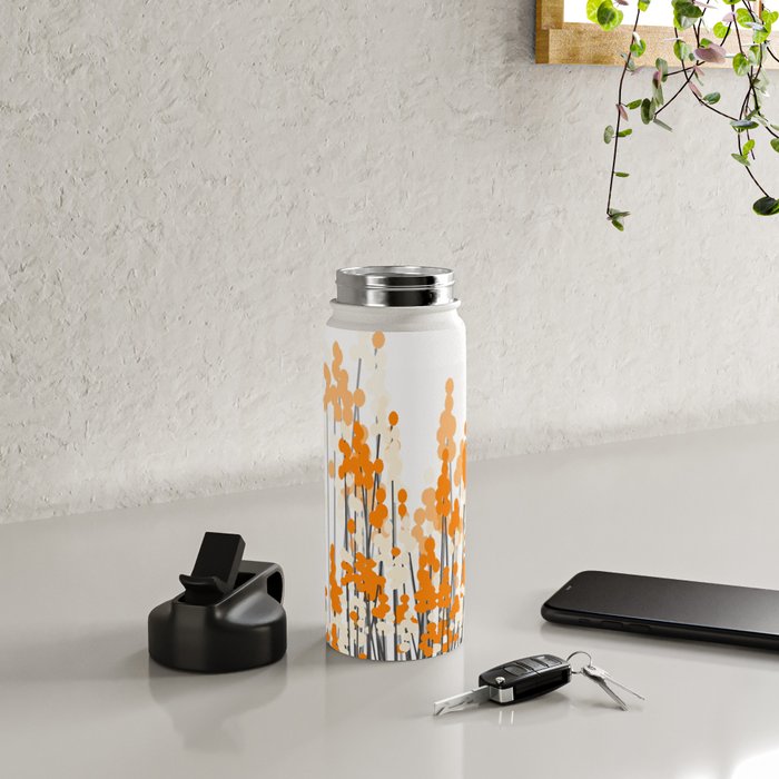 Orange Spring Bouquet on White Background #decor #society6 #buyart Water Bottle Gallery Image 4