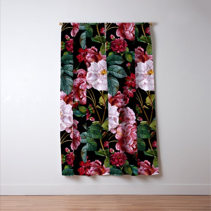 Red Floral Garden Window Curtain Gallery Image 3