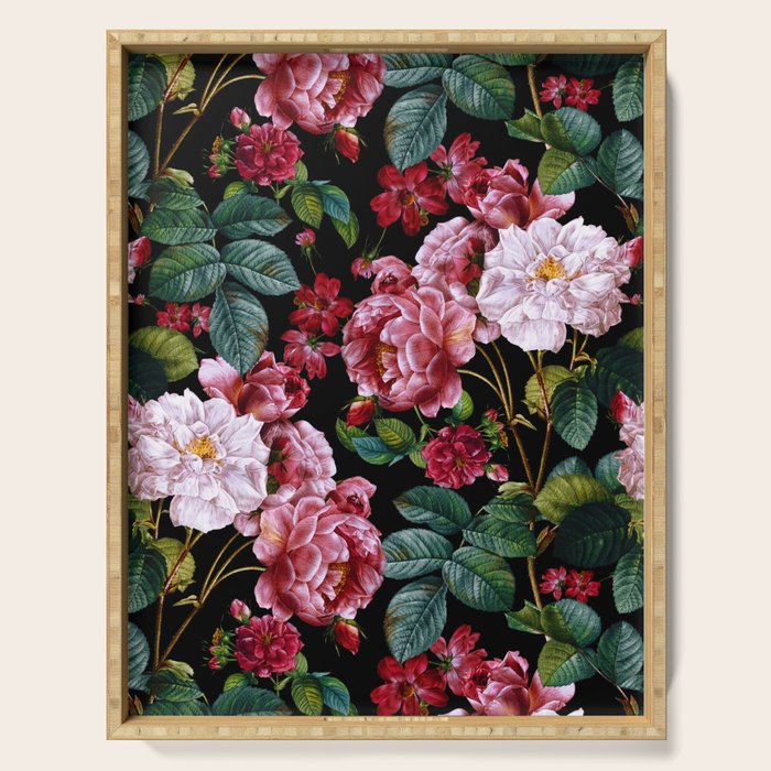 Red Floral Garden Serving Tray Gallery Image 1