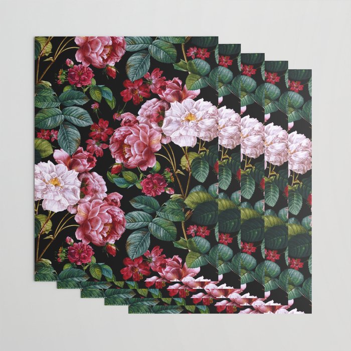 Red Floral Garden Wrapping Paper Gallery Image 3