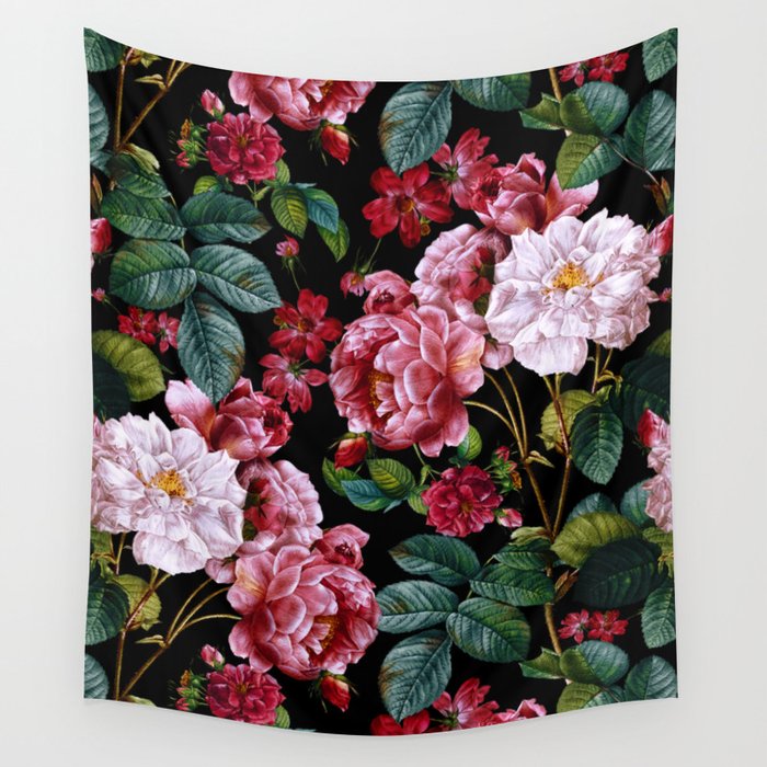 Red Floral Garden Wall Tapestry Gallery Image 4