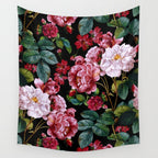 Red Floral Garden Wall Tapestry Gallery Image 4