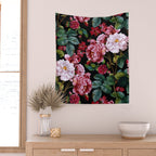 Red Floral Garden Wall Tapestry Gallery Image 2
