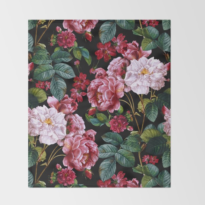 Red Floral Garden Throw Blanket Gallery Image 2