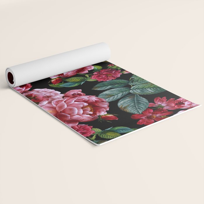 Red Floral Garden Yoga Mat Gallery Image 2