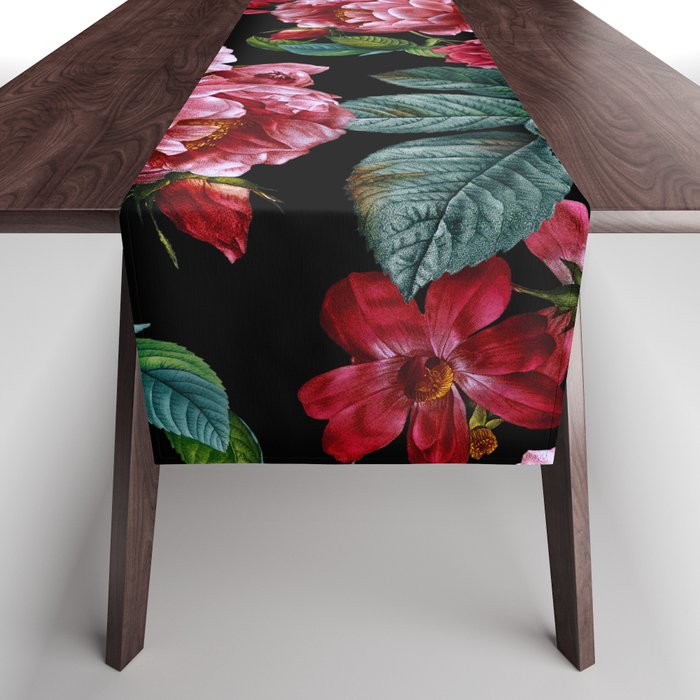 Red Floral Garden Table Runner Gallery Image 1