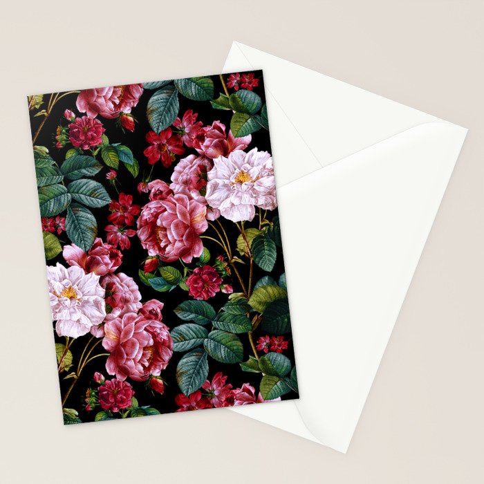 Red Floral Garden Stationery Card Gallery Image 2