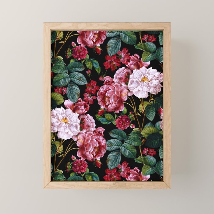 Red Floral Garden Mini Art Print Gallery Image 1