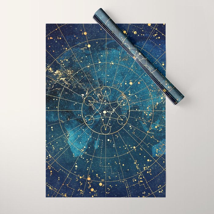 Star Map :: City Lights Wrapping Paper Gallery Image 1