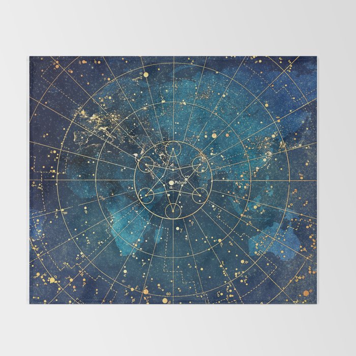 Star Map :: City Lights Throw Blanket Gallery Image 2