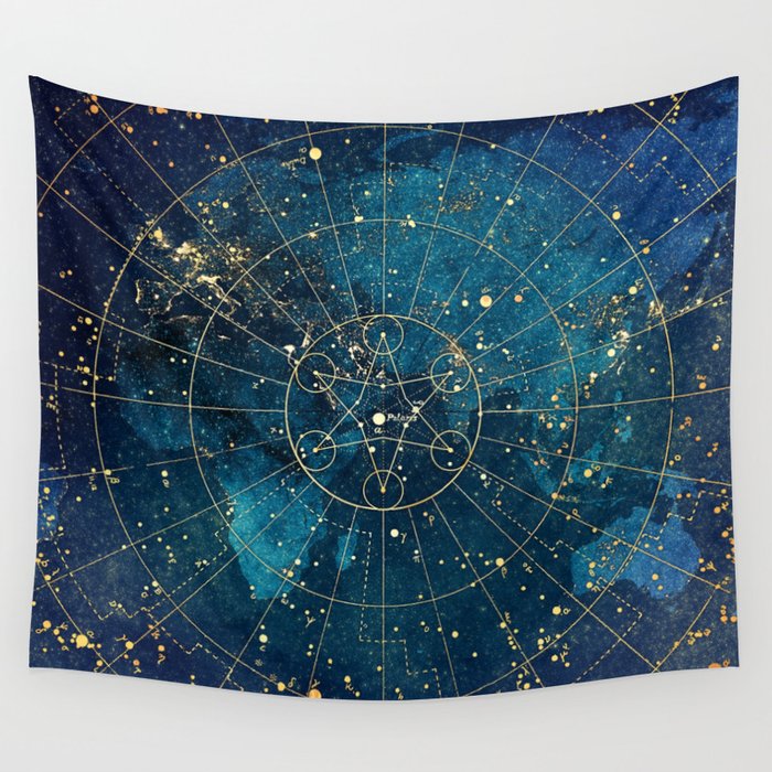 Star Map :: City Lights Wall Tapestry Gallery Image 1