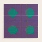 Retro Geometric Circle Grid Wood Wall Art Gallery Image 1