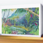 Jungle Paradise Watercolor Wall Mural Gallery Image 2