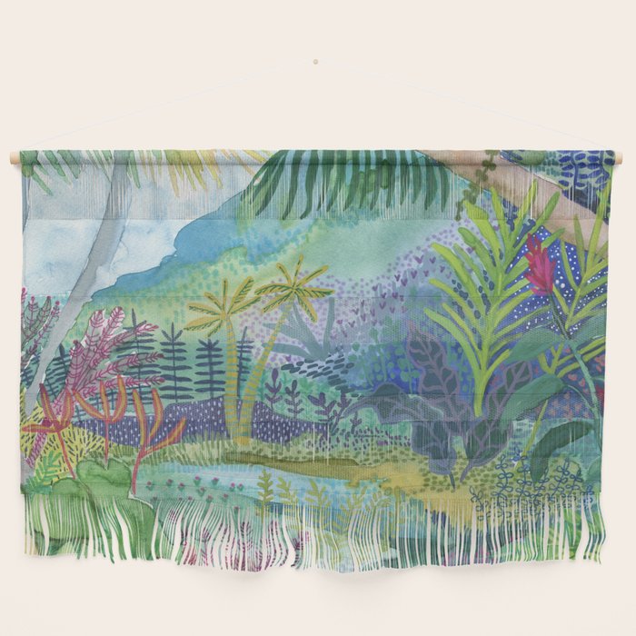 Jungle Paradise Watercolor Wall Hanging Gallery Image 1
