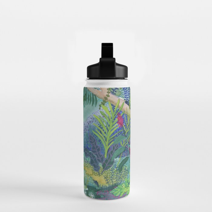 Jungle Paradise Watercolor Water Bottle Gallery Image 2