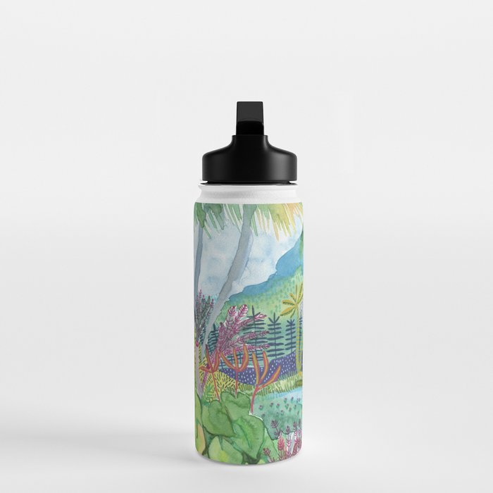Jungle Paradise Watercolor Water Bottle Gallery Image 3