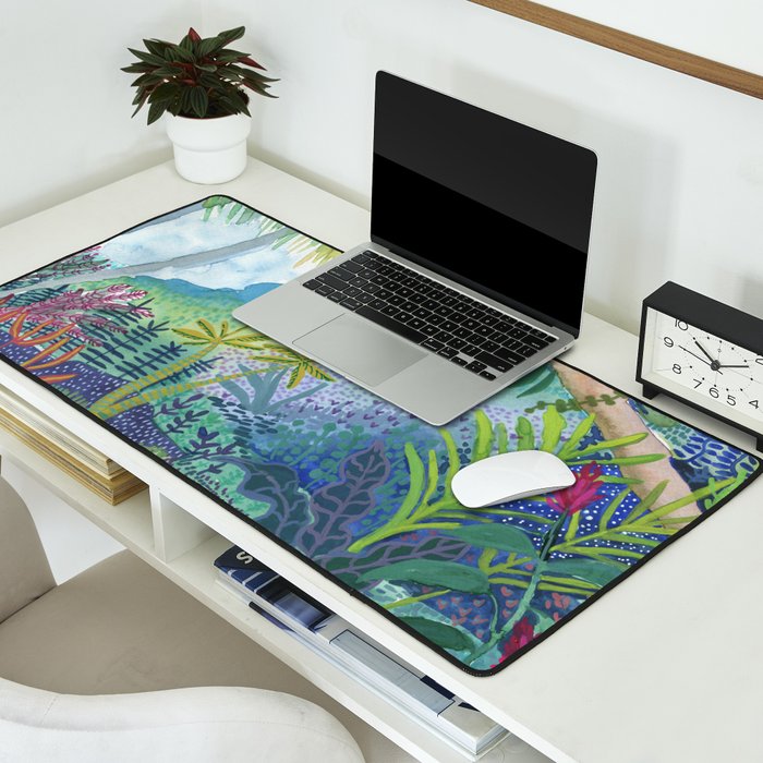 Jungle Paradise Watercolor Desk Mat Gallery Image 2