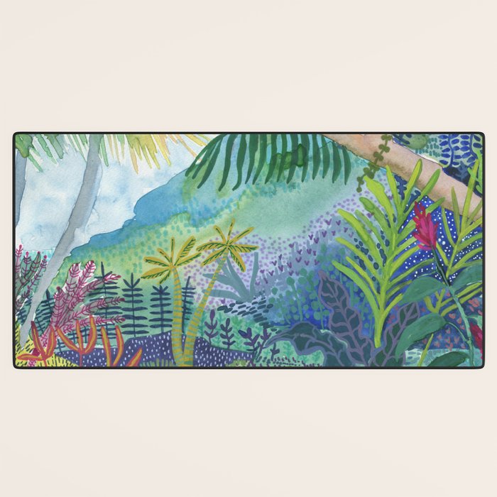 Jungle Paradise Watercolor Desk Mat Gallery Image 3