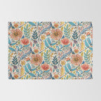 Vivid Colorful Art Nouveau Floral Rug Gallery Image 2