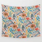 Vivid Colorful Art Nouveau Floral Wall Tapestry Gallery Image 4