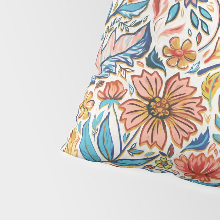 Vivid Colorful Art Nouveau Floral Pillow Sham Gallery Image 4