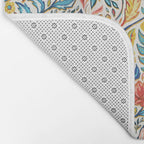 Vivid Colorful Art Nouveau Floral Bath Mat Gallery Image 2