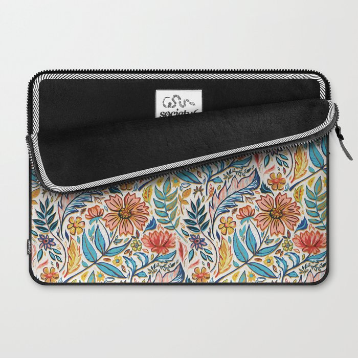 Vivid Colorful Art Nouveau Floral Laptop Sleeve Gallery Image 2