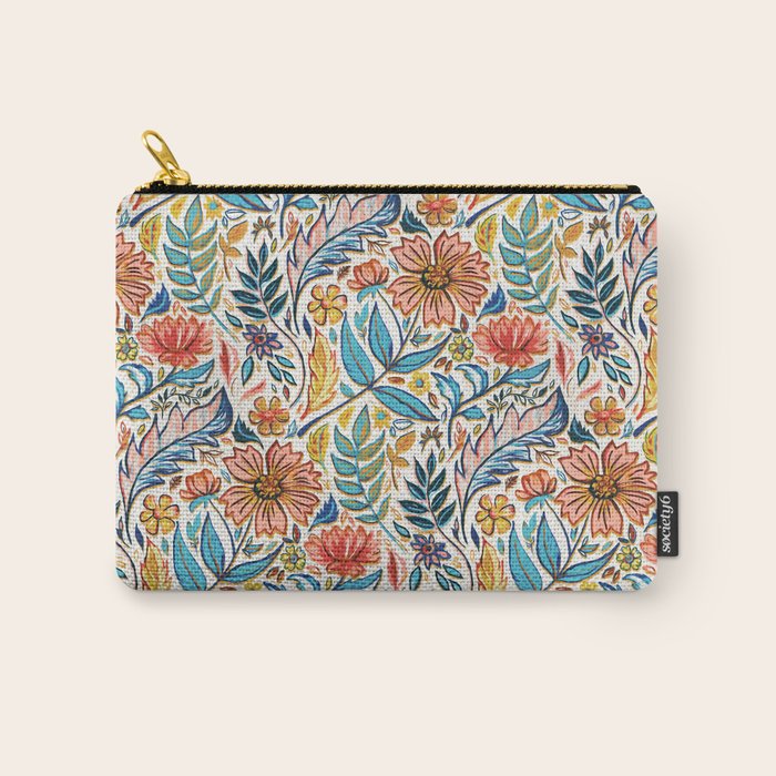 Vivid Colorful Art Nouveau Floral Carry All Pouch Gallery Image 1