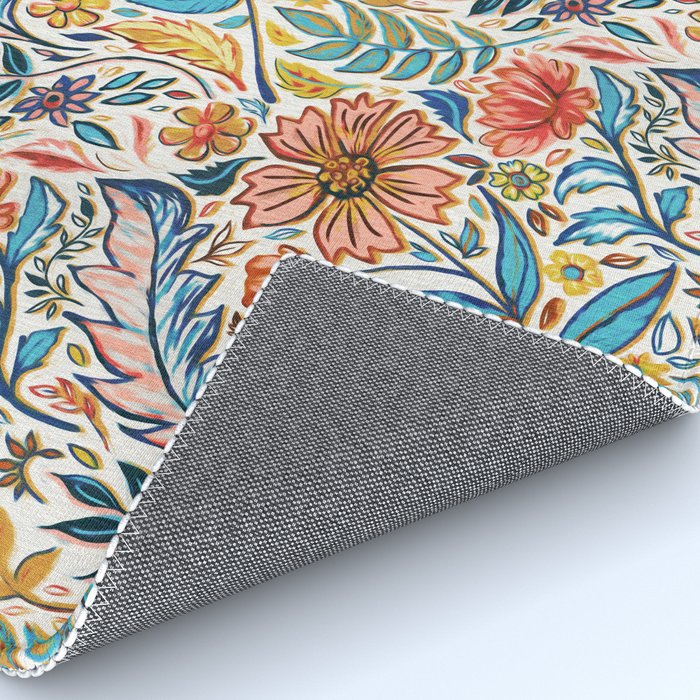 Vivid Colorful Art Nouveau Floral Rug Gallery Image 4