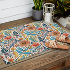 Vivid Colorful Art Nouveau Floral Outdoor Rug Gallery Image 2