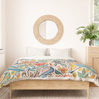 Vivid Colorful Art Nouveau Floral Duvet Cover Gallery Image 3