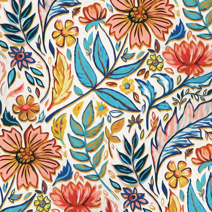 Vivid Colorful Art Nouveau Floral Coffee Mug Gallery Image 2