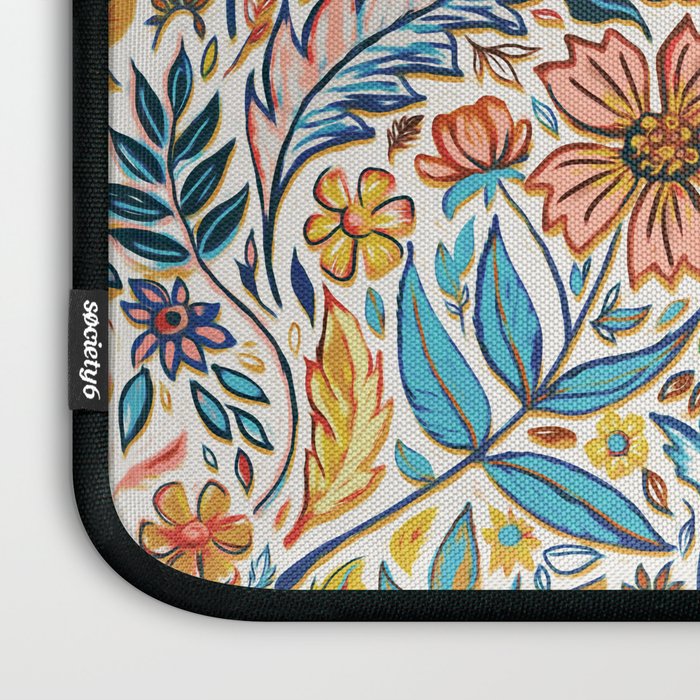 Vivid Colorful Art Nouveau Floral Laptop Sleeve Gallery Image 3