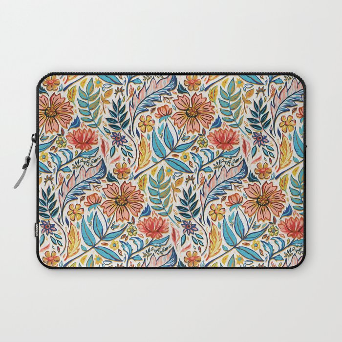 Vivid Colorful Art Nouveau Floral Laptop Sleeve Gallery Image 1