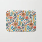 Vivid Colorful Art Nouveau Floral Bath Mat Gallery Image 1