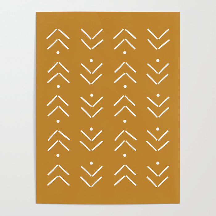 Arrow Lines Pattern Design 10 in mustard yellow Poster Gallery Image 4