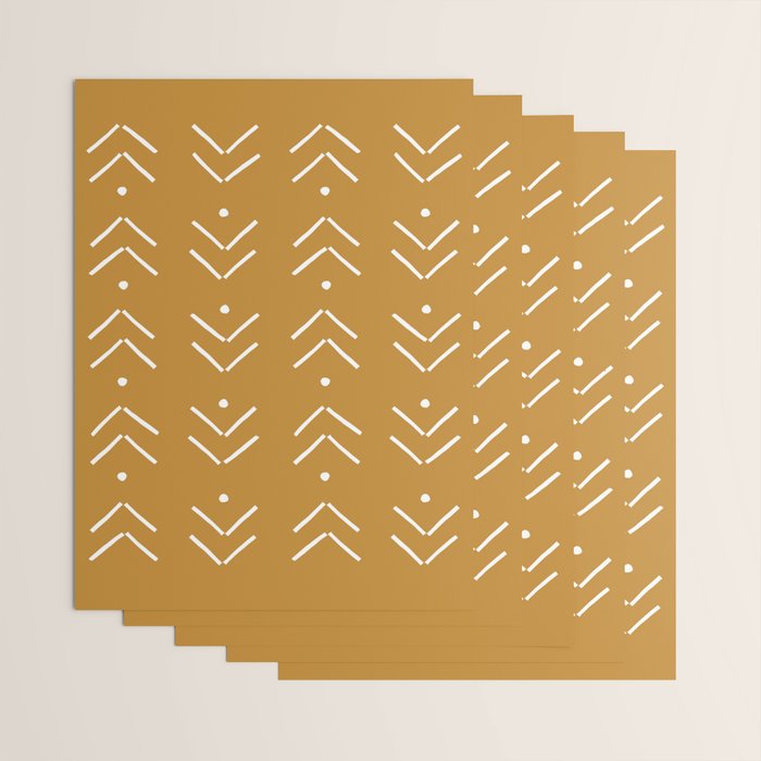 Arrow Lines Pattern Design 10 in mustard yellow Wrapping Paper Gallery Image 3